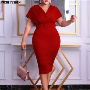 Red xL fits like a 12/14 Good fabric body con